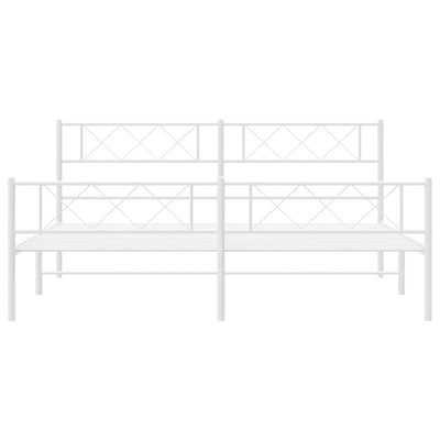 Valkoinen metallinen sängynrunko päädyillä Ciuciu 183x213cm