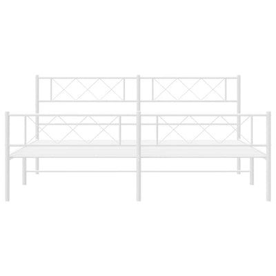 Valkoinen metallinen sängynrunko päädyillä Ciuciu 193x203cm