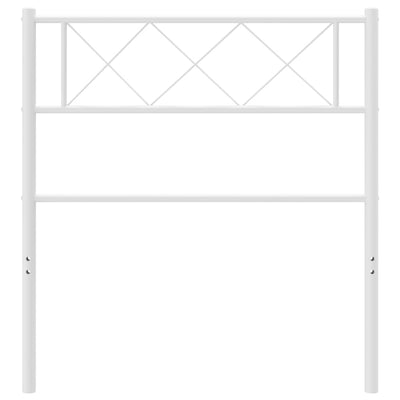 Metallinen sängynpääty valkoinen 75 cm