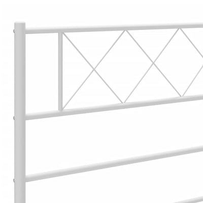 Metallinen sängynpääty valkoinen 75 cm