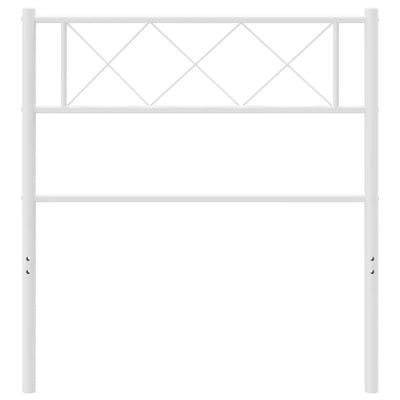 Metallinen sängynpääty valkoinen 90 cm