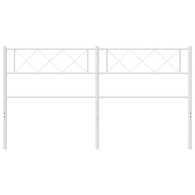 Metallinen sängynpääty valkoinen 120 cm