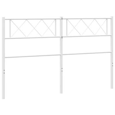 Metallinen sängynpääty valkoinen 120 cm