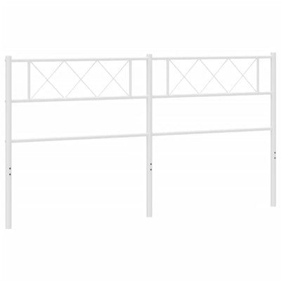 Metallinen sängynpääty valkoinen 160 cm