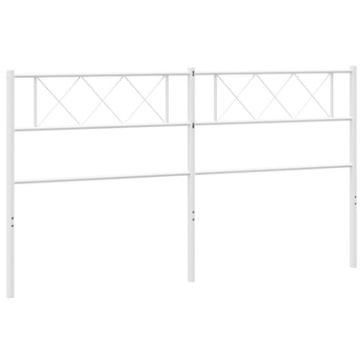 Metallinen sängynpääty valkoinen 160 cm