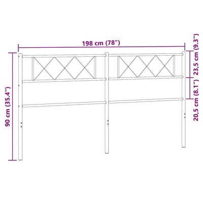 Valkoinen metallinen sängynpääty Emilina 193cm