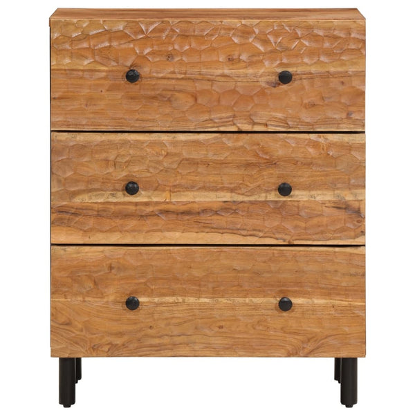 Sivukaapit 2 kpl 60x33x75 cm täysi akasiapuu