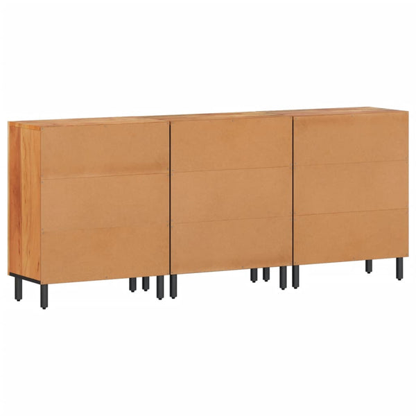 Sivukaapit 3 kpl 60x33x75 cm täysi akasiapuu