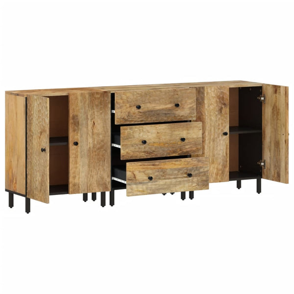 Sivukaapit 3 kpl 60x33x75 cm täysi mangopuu