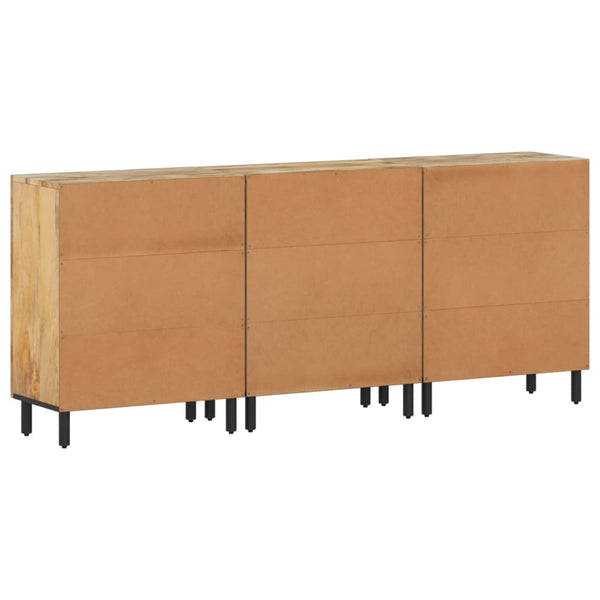Sivukaapit 3 kpl 60x33x75 cm täysi mangopuu
