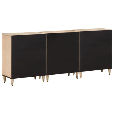 Sivukaapit 3 kpl 60x33x75 cm täysi mangopuu