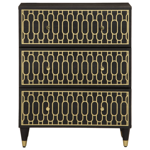 Täydestä mangopuusta valmistetut 2 kpl sivukaappia, mitat 60x33x75 cm