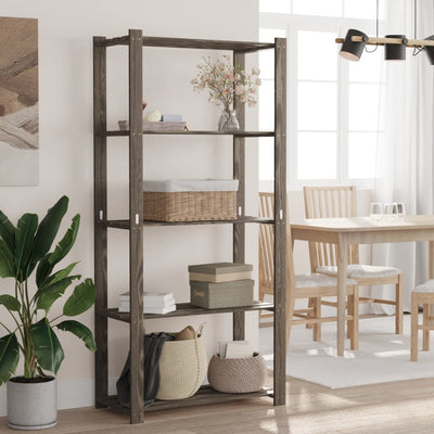5-kerroksinen varastohylly harmaa 80x38x170 cm täysi mänty