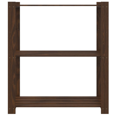 Säilytysteline 3 tasoa ruskea 80x38x90 cm täysi mänty