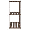 Säilytysteline 3 tasoa ruskea 80x38x90 cm täysi mänty