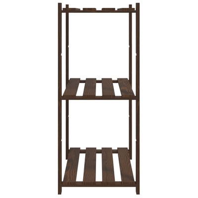 Säilytysteline 3 tasoa ruskea 80x38x90 cm täysi mänty