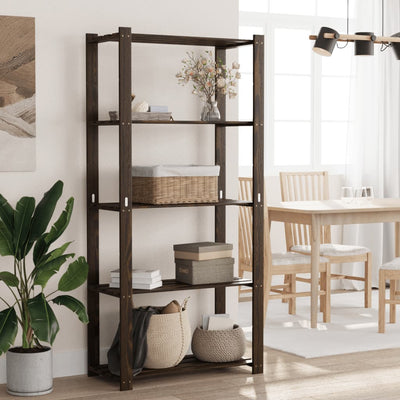 5-kerroksinen varastohylly musta 80x38x170 cm täysi mänty