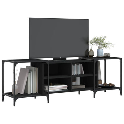 TV-taso musta 153x37x50 cm tekninen puu
