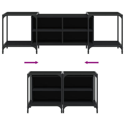 TV-taso musta 153x37x50 cm tekninen puu
