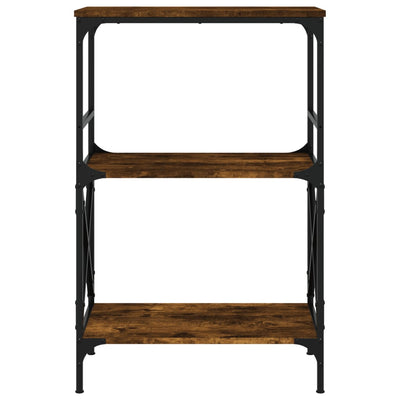 Kirjahylly 3 kerrosta savutammi 59x35x90,5 cm tekninen puu