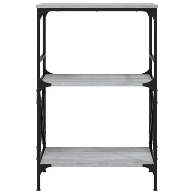 Kirjahylly 3 kerrosta harmaa Sonoma 59x35x90,5 cm tekninen puu