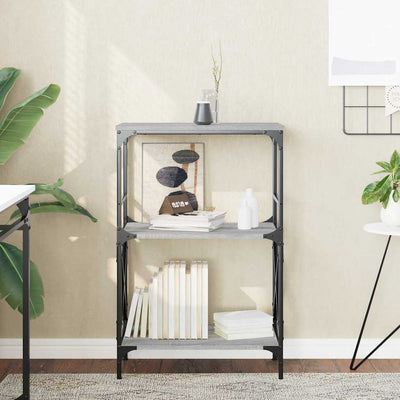 Harmaa kirjahylly Cerneleac 59x35x90,5cm (3 kerrosta sonoma puinen)