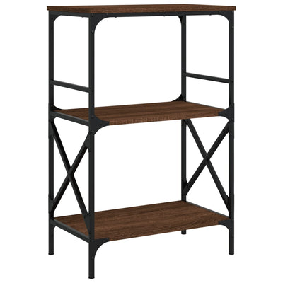 Kirjahylly 3 kerrosta ruskea tammi 59x35x90,5 cm tekninen puu