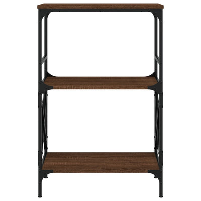 Kirjahylly 3 kerrosta ruskea tammi 59x35x90,5 cm tekninen puu