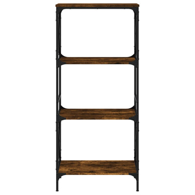 Kirjahylly 4 kerrosta savutammi 59x35x132 cm tekninen puu