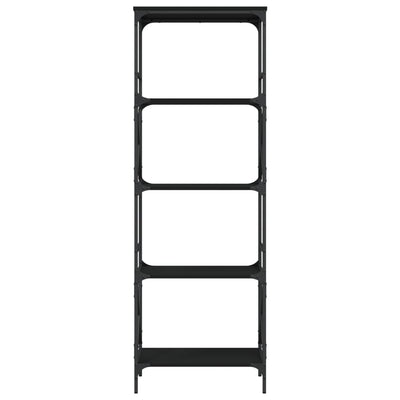 Kirjahylly 5 kerrosta musta 59x35x171 cm tekninen puu