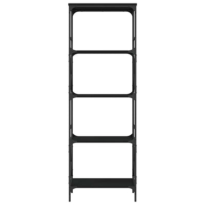 Musta kirjahylly Cerneleac 59x35x171cm (5 kerrosta, puinen)