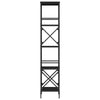 Musta kirjahylly Cerneleac 59x35x171cm (5 kerrosta, puinen)