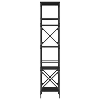 Musta kirjahylly Cerneleac 59x35x171cm (5 kerrosta, puinen)