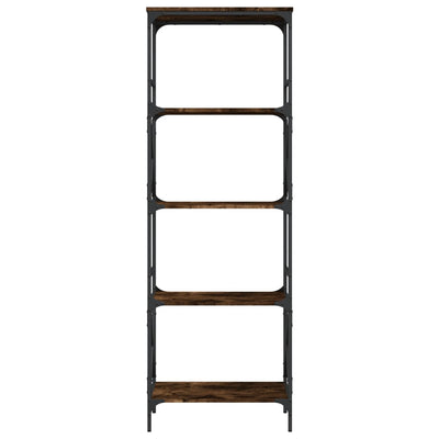Kirjahylly 5 kerrosta savutammi 59x35x171 cm tekninen puu