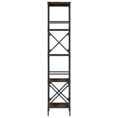 Kirjahylly 5 kerrosta savutammi 59x35x171 cm tekninen puu