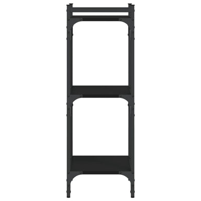 Kirjahylly 3 kerrosta musta 40x30x86 cm tekninen puu