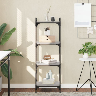 Harmaa kirjahylly Mazer 40x30x120cm (4 kerrosta sonoma puinen)