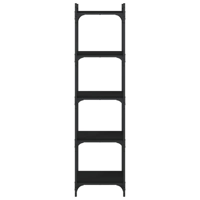 Musta kirjahylly Mazer 40x30x154cm (5 kerrosta, puinen)