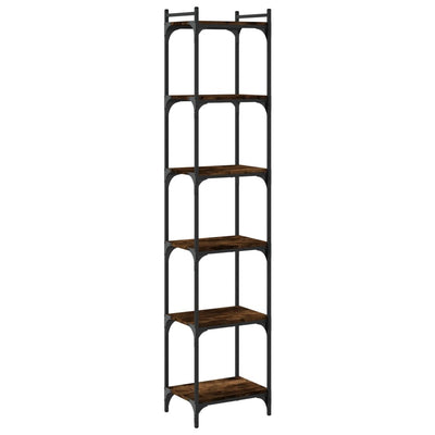 Kirjahylly 6 kerrosta savutammi 40x30x188 cm tekninen puu
