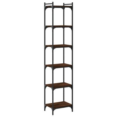 Kirjahylly 6 kerrosta ruskea tammi 40x30x188 cm tekninen puu