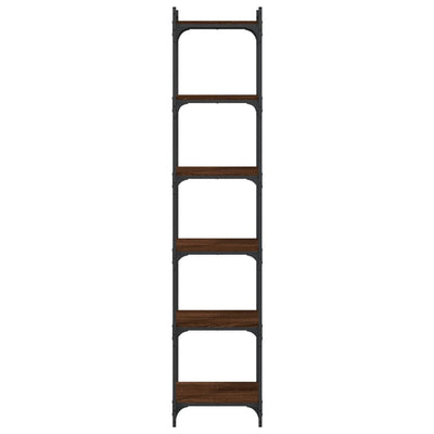 Ruskea tammi kirjahylly Mazer 40x30x188cm (6 kerrosta, puinen)