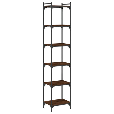 Kirjahylly 6 kerrosta ruskea tammi 40x30x188 cm tekninen puu