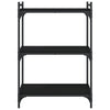 Musta kirjahylly Mazer 60x30x86cm (3 kerrosta, puinen)