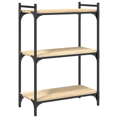 Kirjahylly 3 kerrosta Sonoma-tammi 60x30x86 cm tekninen puu