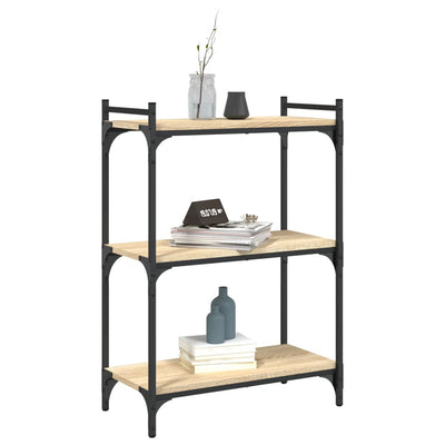Kirjahylly 3 kerrosta Sonoma-tammi 60x30x86 cm tekninen puu