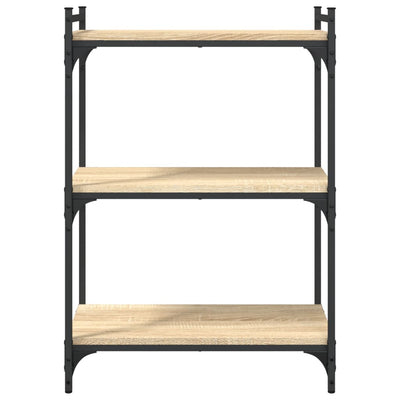 Kirjahylly 3 kerrosta Sonoma-tammi 60x30x86 cm tekninen puu