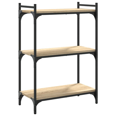 Kirjahylly 3 kerrosta Sonoma-tammi 60x30x86 cm tekninen puu