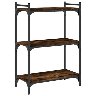 Kirjahylly 3 kerrosta savutammi 60x30x86 cm tekninen puu