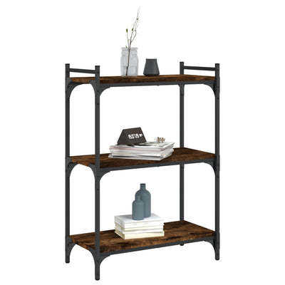 Kirjahylly 3 kerrosta savutammi 60x30x86 cm tekninen puu