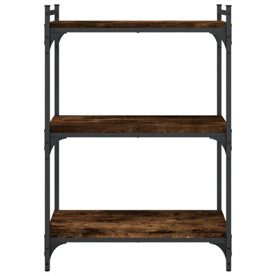 Kirjahylly 3 kerrosta savutammi 60x30x86 cm tekninen puu